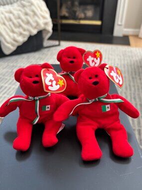 Ty Teenie Beanie Babies Italia Bear McDonald’s International Original w TY Set 3